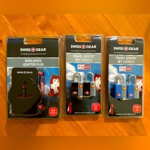 New in box Swiss Gear luggage locks and adapter plug